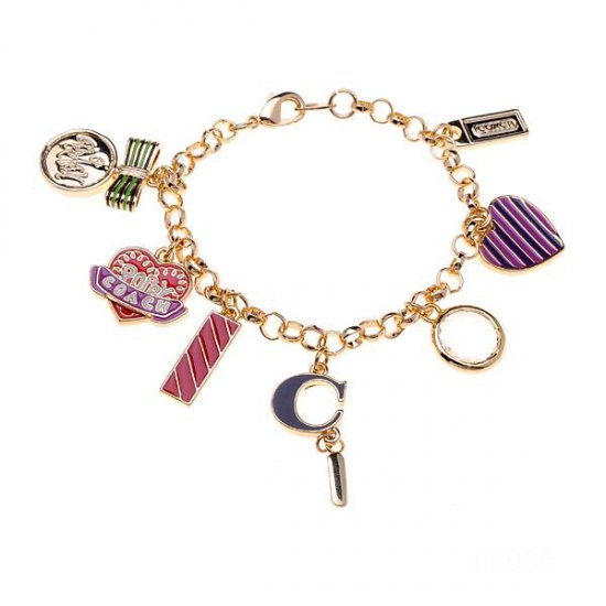 Coach Stripe Charm Gold Bracelets CWJ | Women